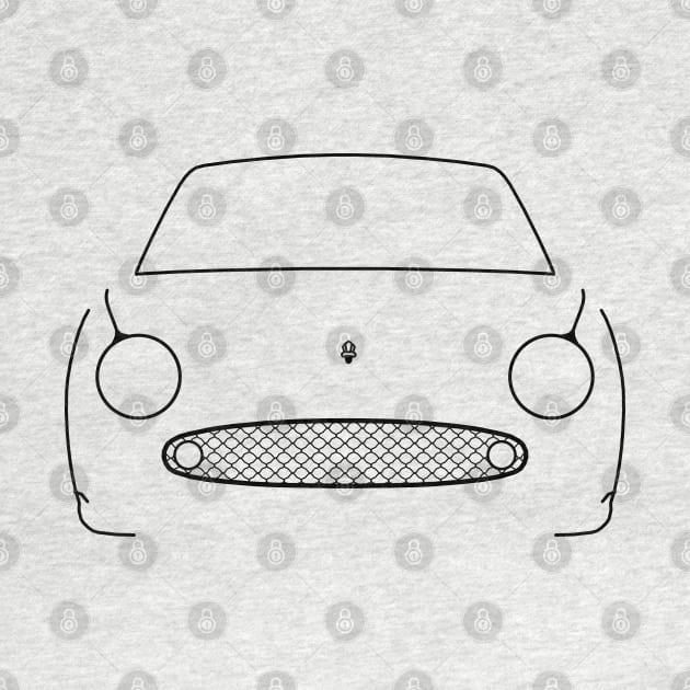 Nissan Figaro classic car black outline graphic by soitwouldseem